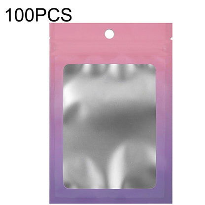 100PCS Aluminum Foil Ziplock Bag Jewelry Data Cable Sealed Packaging Bag, Size:, 7.5x10cm (Pink Gradually Purple), 7.5x10cm (Blue Gradually Pink), 7.5x10cm (Blue Gradient), 7.5x10cm (Yellow Gradient), 8.5x13cm (Pink Gradually Purple)                   ...