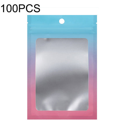 100PCS Aluminum Foil Ziplock Bag Jewelry Data Cable Sealed Packaging Bag, Size:, 7.5x10cm (Pink Gradually Purple), 7.5x10cm (Blue Gradually Pink), 7.5x10cm (Blue Gradient), 7.5x10cm (Yellow Gradient), 8.5x13cm (Pink Gradually Purple)                   ...