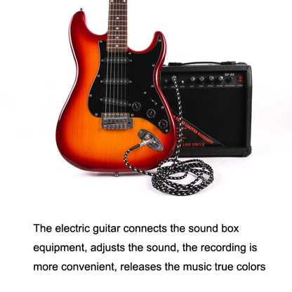Guitar Connection Wire Folk Bass Performance Noise Reduction Elbow Audio Guitar Wire, Size:, 0.5m(Black White), 1m(Black White), 6m(Black White)