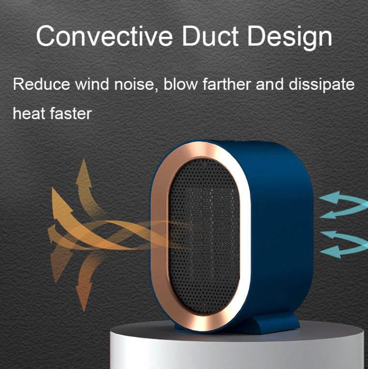 XH-1201 Winter Desktop Small Heater Quiet Fast Heat PTC Electric Heater, US Plug, Green, Blue, White