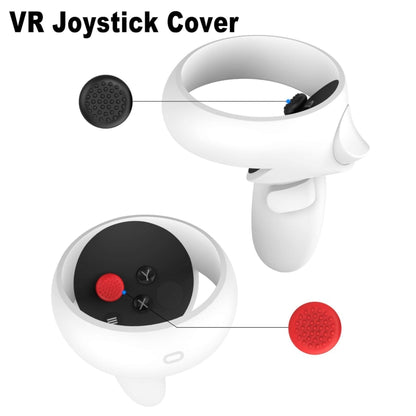 VR Silicone Eye Mask+Lens Protective Cover+Joystick Hat, For Meta Quest 2, Eye Mask+Lens Protective Cover+Joystick Hat (White), Eye Mask+Lens Protective Cover+Joystick Hat (Gray), Eye Mask+Lens Protective Cover+Joystick Hat (Red)                       ...