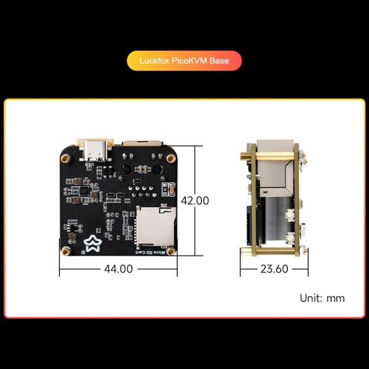 WAVESHARE Luckfox PicoKVM Lightweight IP KVM Remote Management Tool, Basic Version, Full Version (With Case and 1.54inch Display), Full Version+PicoKVM Ext Board