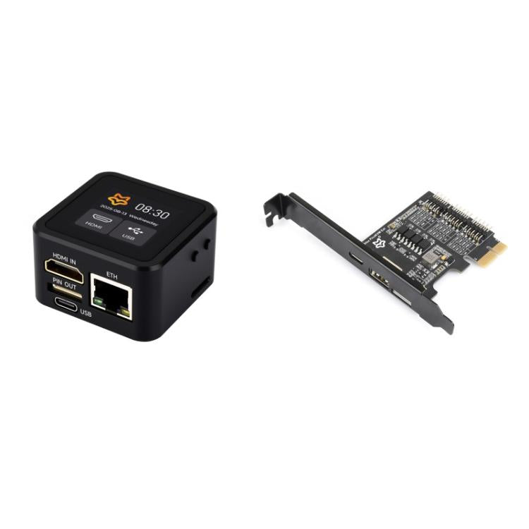 WAVESHARE Luckfox PicoKVM Lightweight IP KVM Remote Management Tool, Basic Version, Full Version (With Case and 1.54inch Display), Full Version+PicoKVM Ext Board