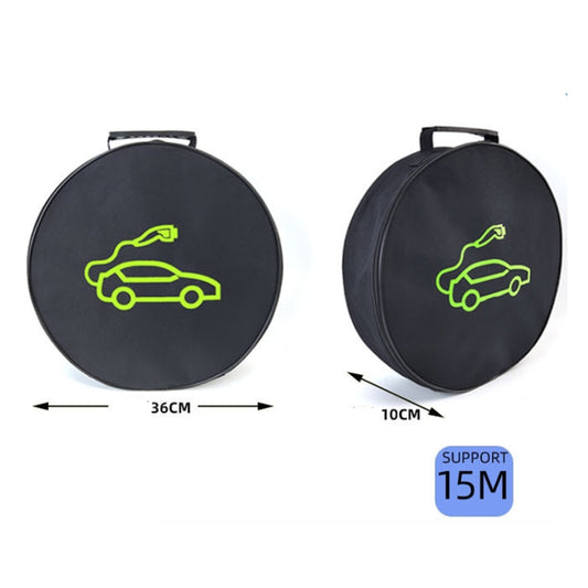 Car Charging Cable Storage Bag Carry Bag For Electric Vehicle Charger Plugs,Spec:, Round Without Logo, Round  With Logo, Square Without Logo, Square With Logo, Large With Logo, Large Without Logo