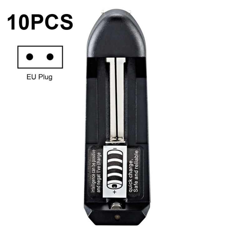 Chargeur de batterie au lithium 18650 BMAX à fente unique et insertion directe, 10 pièces, prise EU à fente unique (noir), prise US à fente unique (noir)