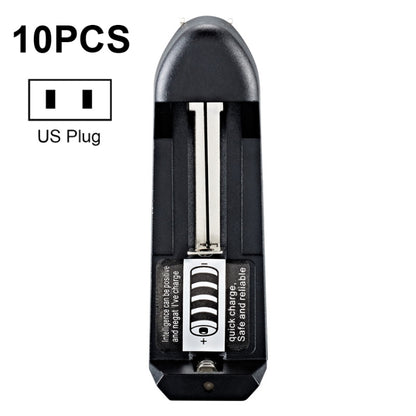 Chargeur de batterie au lithium 18650 BMAX à fente unique et insertion directe, 10 pièces, prise EU à fente unique (noir), prise US à fente unique (noir)