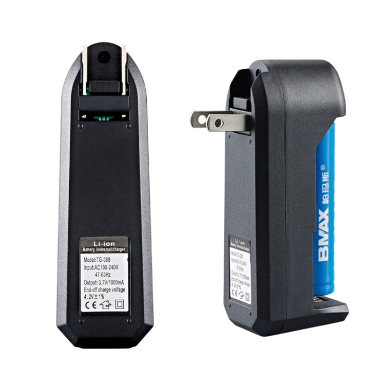 Chargeur de batterie au lithium 18650 BMAX à fente unique et insertion directe, 10 pièces, prise EU à fente unique (noir), prise US à fente unique (noir)