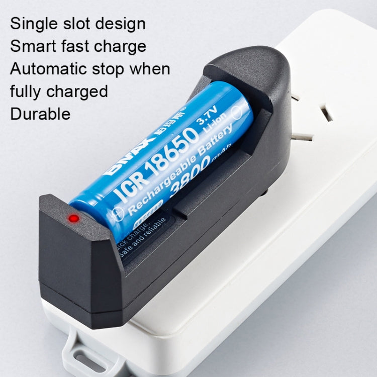 Chargeur de batterie au lithium 18650 BMAX à fente unique et insertion directe, 10 pièces, prise EU à fente unique (noir), prise US à fente unique (noir)