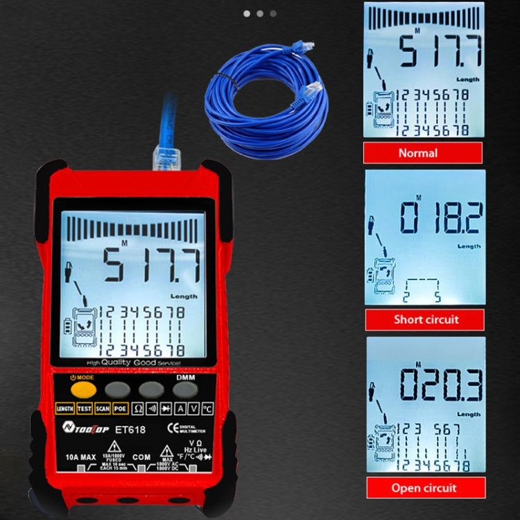 Rechargeable Adjustable Network Cable Tester Wire Tracker POE Cable Tester