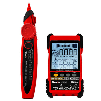 Rechargeable Adjustable Network Cable Tester Wire Tracker POE Cable Tester, ET618 (Red)