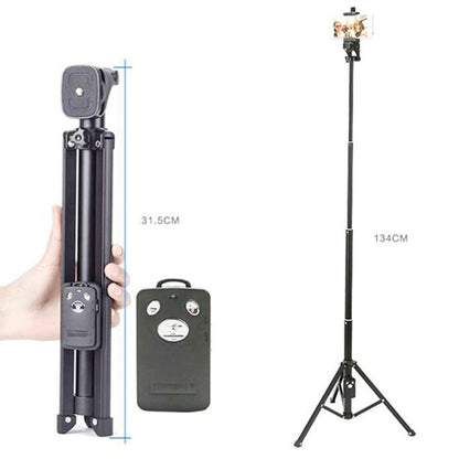 YUNTENG Selfie Stick Tripod Bluetooth Remote Control Camera Stand, 1388 Black, 1688 Black, 1688 Pink)