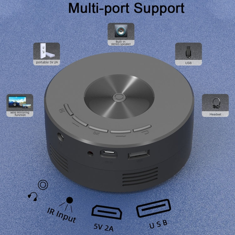 YT200 320 X 180P LED HD Mini Projector USB Powered Support Wired Connection Phone Screen