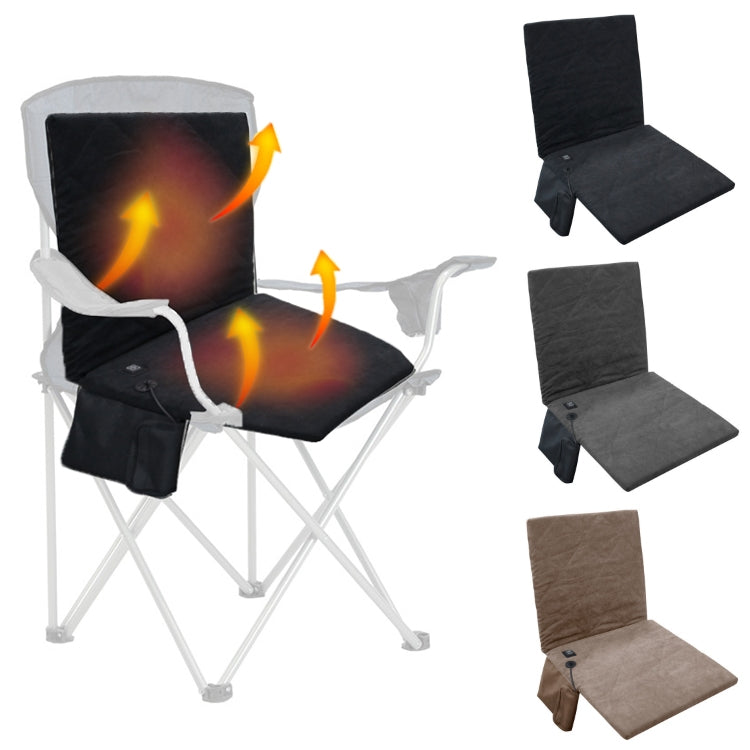 Outdoor Winter Camping Warm USB Heating Cushions With Backrest, With Backrest Black, With Backrest Gray, With Backrest Khaki