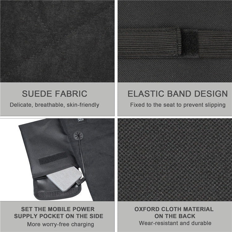Outdoor Winter Camping Warm USB Heating Cushions With Backrest, With Backrest Black, With Backrest Gray, With Backrest Khaki