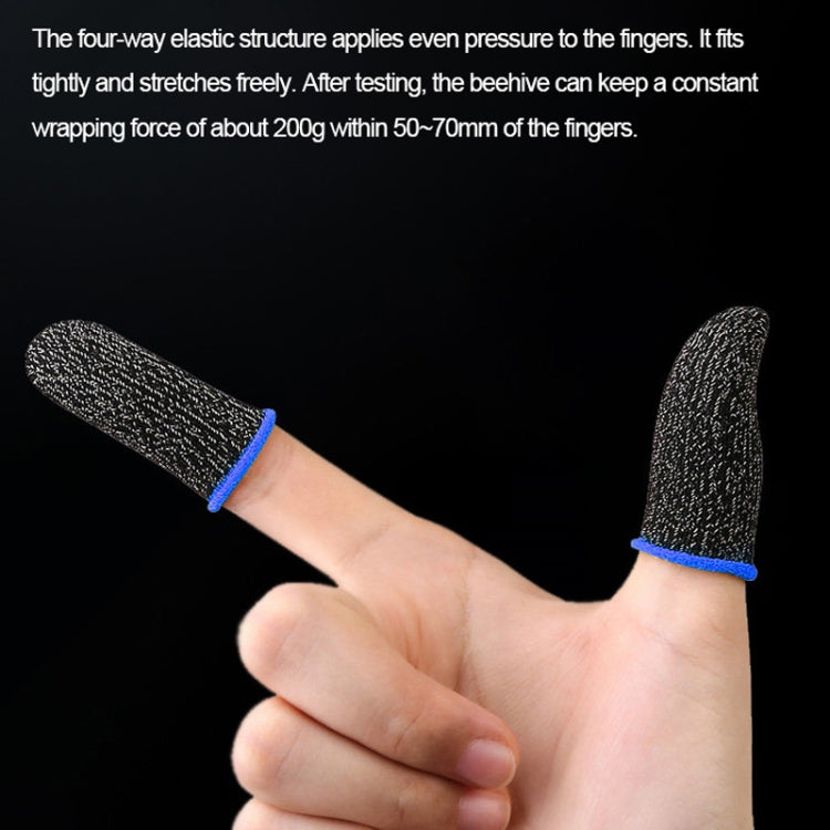 15 Pairs  18 Needles Gaming Finger Glove Anti-sweat and Non-slip Glove,Color:, Silver Fibre Blue Trim, Silver Fibre Red Trim