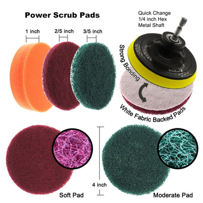 30 pièces/ensemble brosse de détail de voiture, brosse de nettoyage pour perceuse, kit de gant de lavage de voiture, 30 en 1