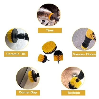 30 pièces/ensemble brosse de détail de voiture, brosse de nettoyage pour perceuse, kit de gant de lavage de voiture, 30 en 1