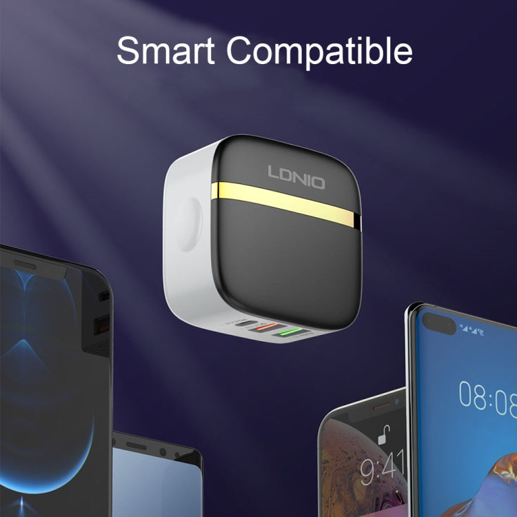 LDNIO A3513Q 32W QC3.0 3 USB Ports Phone Adapter, EU Plug with Micro USB Cable, EU Plug with 8 Pin Cable, EU Plug with Type-C Cable, EU Plug with Type C to 8 Pin Cable, UK Plug with Micro USB Cable, UK Plug with 8 Pin Cable, UK Plug with Type-C Cable  ...