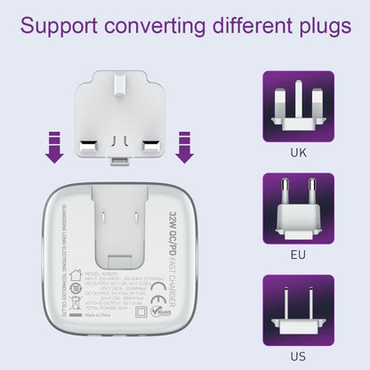 LDNIO A3513Q 32W QC3.0 3 USB Ports Phone Adapter, UK Plug with 8 Pin Cable, UK Plug with Type-C Cable, UK Plug with Type-C to 8 Pin Cable