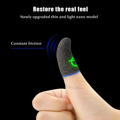 3 Pairs Gaming Finger Sleeve Breathable Luminous Fingertips,Color:, Carbon Fiber Yellow, Silver Fiber Yellow, Silver Fiber Blue