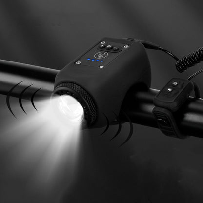 2 In 1 Bicycle Rechargeable Waterproof High Decibel Bell with Highlight Light, Black, Red, Blue