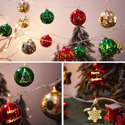 LED Christmas Decorative Ball Lights Party Scene Arrangement Lantern String, Spec:, Battery Type 1.5m, USB Type 1.5m, Battery Type 3m, USB Type 3m, Battery Type 4m, Battery Type 5m, Battery Type 6m, USB Type 6m