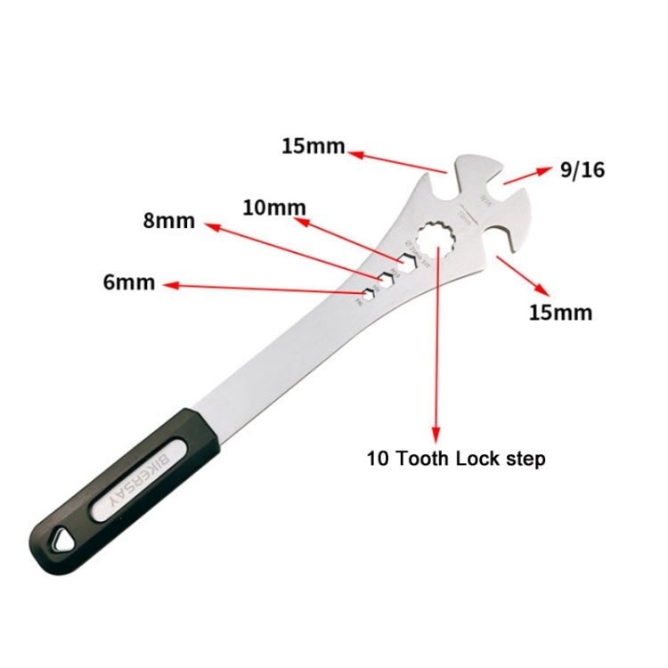 Clé à pédales de vélo multifonctionnelle étendue BIKERRSAY, BT034S