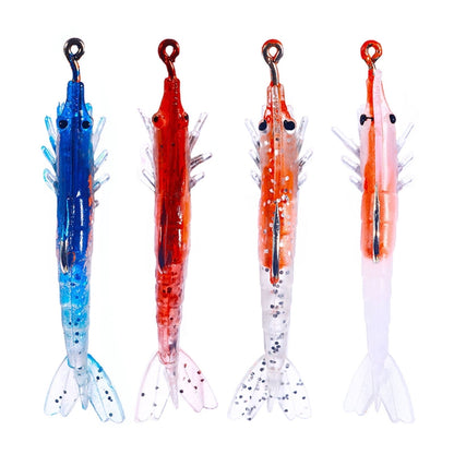 HENGJIA SO077 Leurre Souple Crevette Plombée 6cm 3g pour Bar, Faux Leurre, SO077 3, SO077 4, SO077 1, SO077 2