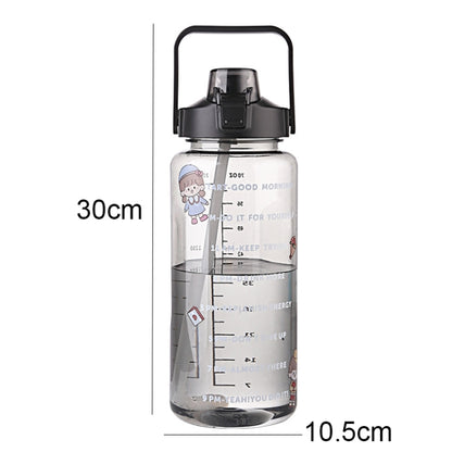 GYBL4503 2000ml Large-capacity Outdoor Sports Water Bottle with Straw, Spec:, Purple, Green, Blue, Black, Pink