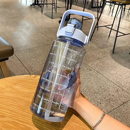 GYBL4503 2000ml Large-capacity Outdoor Sports Water Bottle with Straw, Spec:, Purple, Green, Blue, Black, Pink