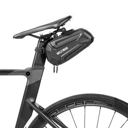 WILD MAN XT7 1.2L Mountain Bike EVA Hard Shell Waterproof Wear-resistant Tail Bag, XT7(Sun), XT7(Twill)