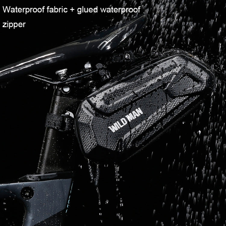 WILD MAN XT7 1.2L Mountain Bike EVA Hard Shell Waterproof Wear-resistant Tail Bag, XT7(Sun), XT7(Twill)