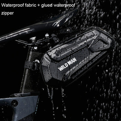 WILD MAN XT7 1.2L Mountain Bike EVA Hard Shell Waterproof Wear-resistant Tail Bag, XT7(Sun), XT7(Twill)