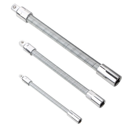 Jeu de 3 rallonges de douille articulées universelles flexibles 1/4-3/8-1/2, couleur : Argent, Noir