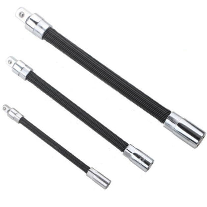 Jeu de 3 rallonges de douille articulées universelles flexibles 1/4-3/8-1/2, couleur : Argent, Noir