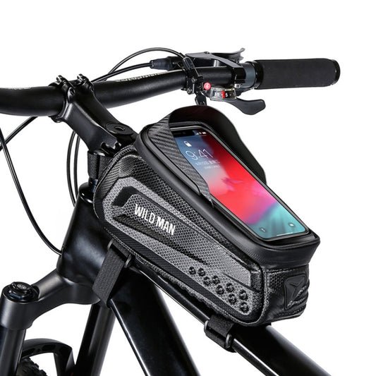 WILD MAN E10 1L Sac de cadre de vélo de montagne avec coque rigide EVA et écran tactile, E10