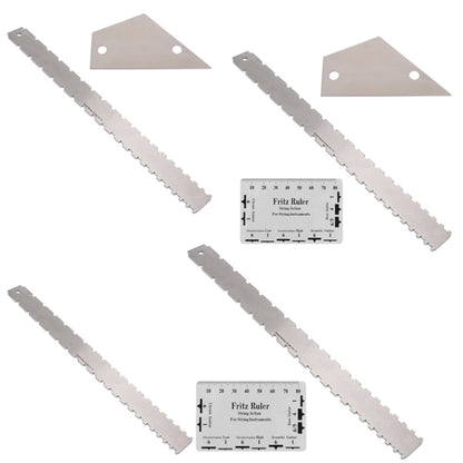 Règle de mesure en acier inoxydable GNR3 pour manche de guitare basse, Style : Double dents + Règle de nivellement + Règle de hauteur des cordes
