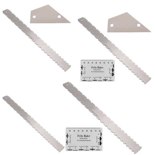 مسطرة قياس رقبة غيتار البيس من الفولاذ المقاوم للصدأ GNR3، النمط: أسنان مزدوجة + مسطرة تسوية + مسطرة ارتفاع الأوتار