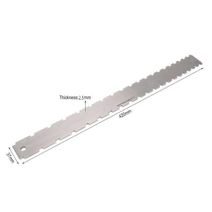 Règle de mesure en acier inoxydable GNR3 pour manche de guitare basse, Style : Double dents + Règle de nivellement + Règle de hauteur des cordes