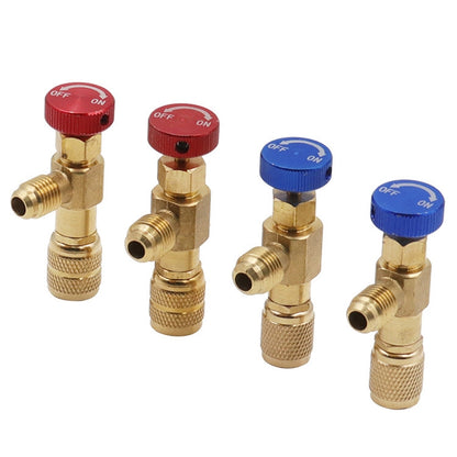 Air Conditioner Fluoridation Safety Valve Refrigerant Filling Connector, Side R410 Bottom R410, Side R410 Bottom R22, Side R22 Bottom R410, Side R22 Bottom R22