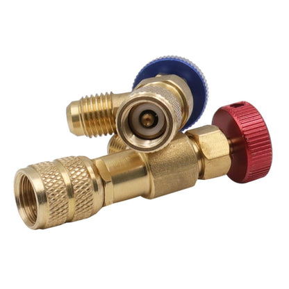 Air Conditioner Fluoridation Safety Valve Refrigerant Filling Connector, Side R410 Bottom R410, Side R410 Bottom R22, Side R22 Bottom R410, Side R22 Bottom R22