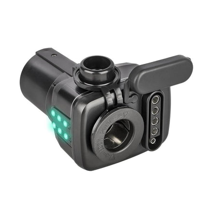 7 Pin to 12V Truck Cigarette Lighter Power Adapter with LED Circuit Tester