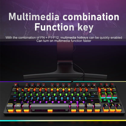 ZIYOULANG K2 87 Keys Office Laptop Punk Glowing Mechanical Wired Keyboard, Cable Length: 1.5m, K2 Black, K2 White, K2 Pink, K2 Blue