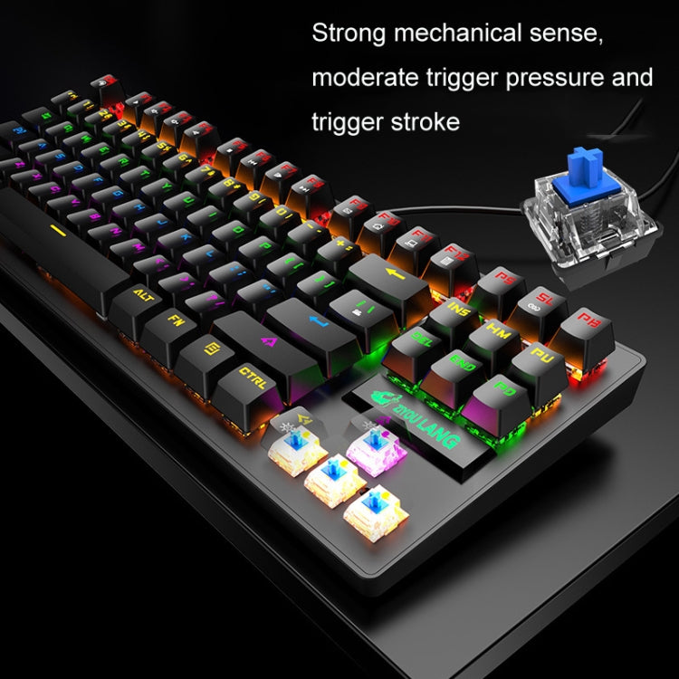 ZIYOULANG K2 87 Keys Office Laptop Punk Glowing Mechanical Wired Keyboard, Cable Length: 1.5m, K2 Pink, K2 Blue, K2 Black, K2 White