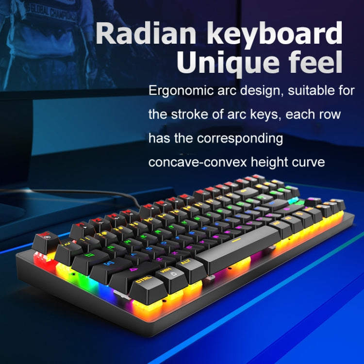 ZIYOULANG K2 87 Keys Office Laptop Punk Glowing Mechanical Wired Keyboard, Cable Length: 1.5m, K2 Pink, K2 Blue, K2 Black, K2 White