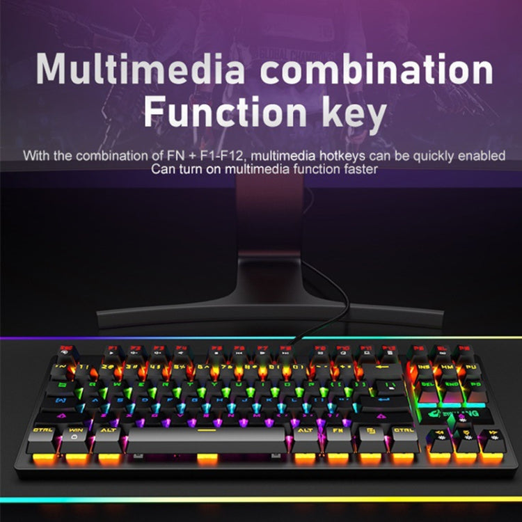 ZIYOULANG K2 87 Keys Office Laptop Punk Glowing Mechanical Wired Keyboard, Cable Length: 1.5m, K2 Pink, K2 Blue, K2 Black, K2 White