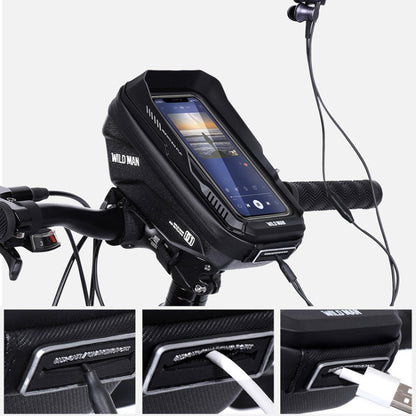 Sacoche de guidon WILD MAN XT1 1L pour vélo avec écran tactile en EVA, XT1 (Sergé), XT1 (Solaire)