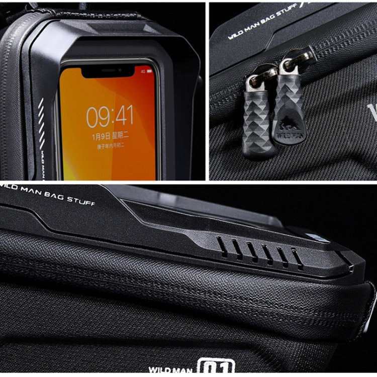 Sacoche de guidon WILD MAN XT1 1L pour vélo avec écran tactile en EVA, XT1 (Sergé), XT1 (Solaire)