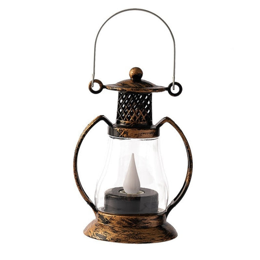 Lanterne vintage en forme de goutte d'eau avec flamme, décoration de scène de Noël, lampe à huile
