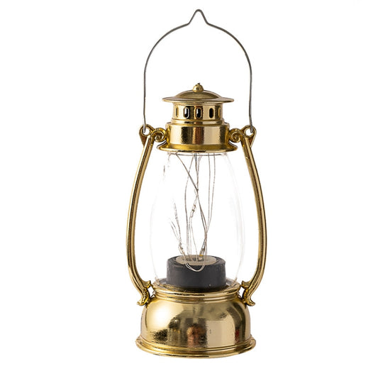 Décoration de table lanterne rétro scène de Noël lampe à huile simulée